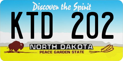 ND license plate KTD202