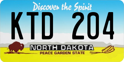 ND license plate KTD204
