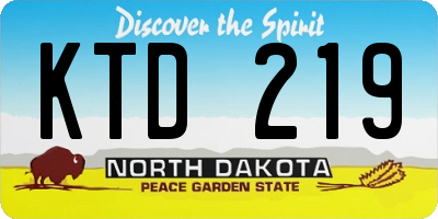 ND license plate KTD219
