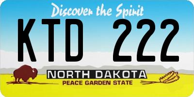 ND license plate KTD222
