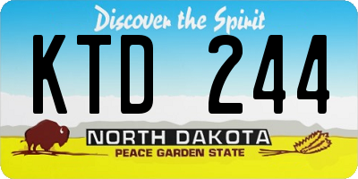 ND license plate KTD244