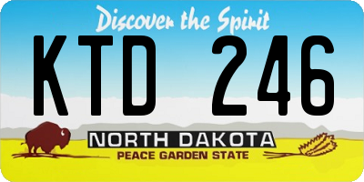 ND license plate KTD246