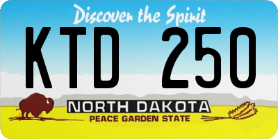 ND license plate KTD250