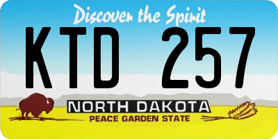 ND license plate KTD257