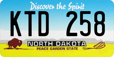 ND license plate KTD258