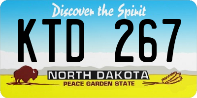 ND license plate KTD267