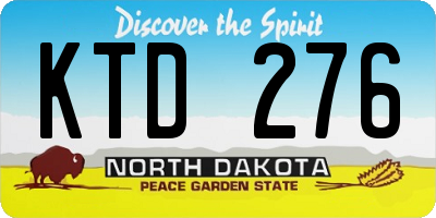 ND license plate KTD276