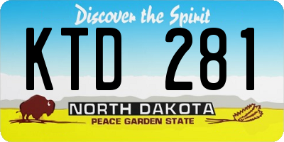ND license plate KTD281