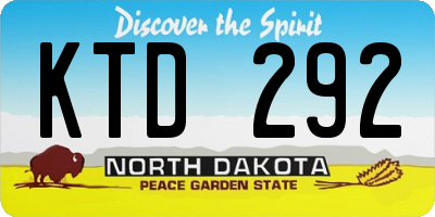 ND license plate KTD292