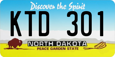 ND license plate KTD301