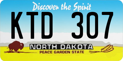 ND license plate KTD307