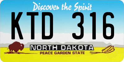 ND license plate KTD316