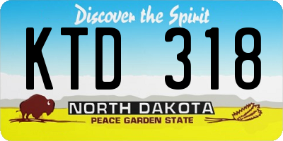 ND license plate KTD318