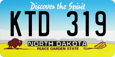 ND license plate KTD319