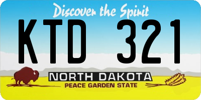 ND license plate KTD321