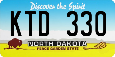 ND license plate KTD330