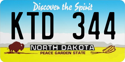 ND license plate KTD344