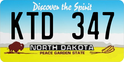 ND license plate KTD347