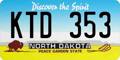 ND license plate KTD353