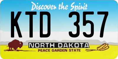 ND license plate KTD357