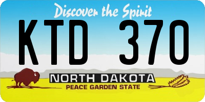 ND license plate KTD370
