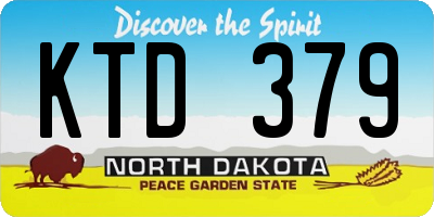 ND license plate KTD379