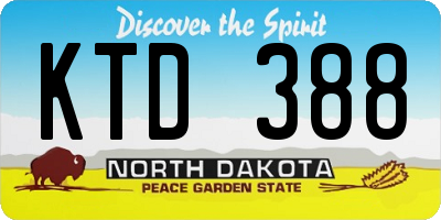 ND license plate KTD388