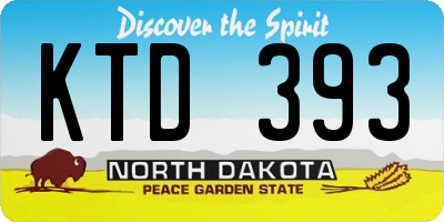 ND license plate KTD393