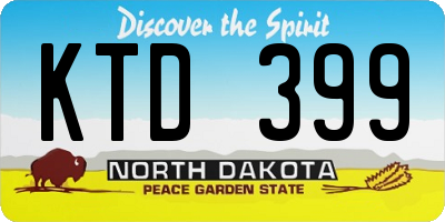 ND license plate KTD399