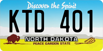 ND license plate KTD401
