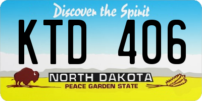 ND license plate KTD406