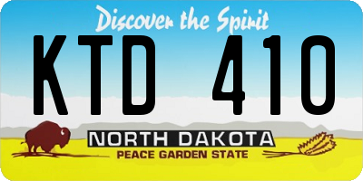 ND license plate KTD410