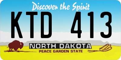 ND license plate KTD413