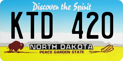 ND license plate KTD420