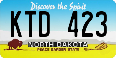 ND license plate KTD423