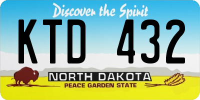 ND license plate KTD432