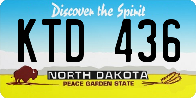 ND license plate KTD436