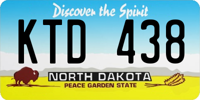 ND license plate KTD438