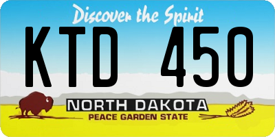 ND license plate KTD450