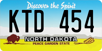 ND license plate KTD454