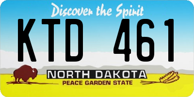 ND license plate KTD461