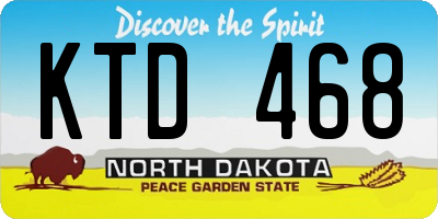 ND license plate KTD468