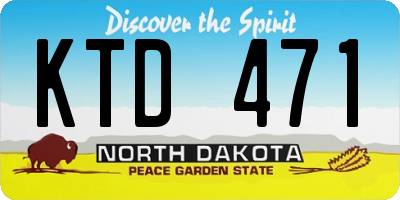 ND license plate KTD471