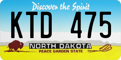 ND license plate KTD475