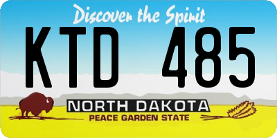 ND license plate KTD485