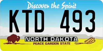 ND license plate KTD493