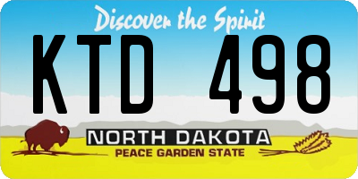 ND license plate KTD498