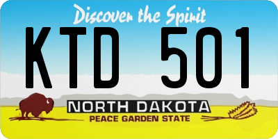 ND license plate KTD501