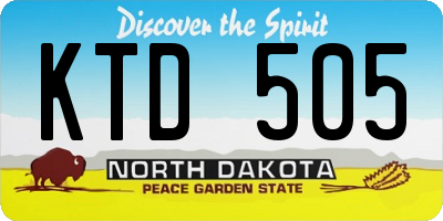 ND license plate KTD505