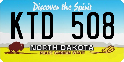 ND license plate KTD508